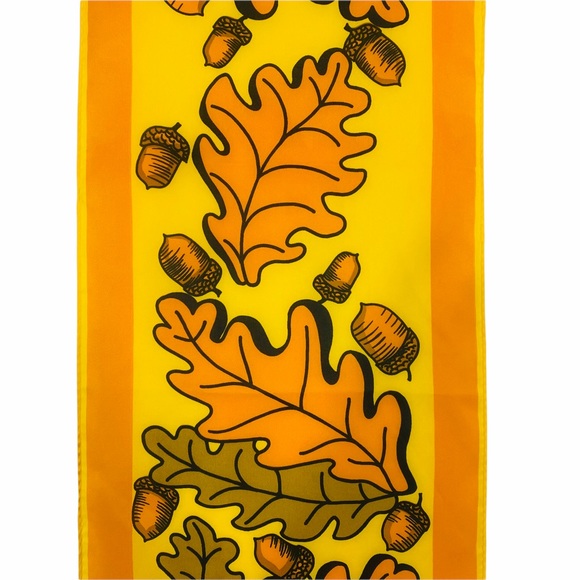 Vtg. Nasharr Freres Polyester Scarf w/Autumn Motif Made in Japan - 43" x 9.75" - Picture 3 of 5